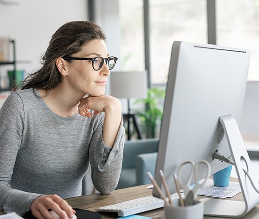 a woman with a laptop